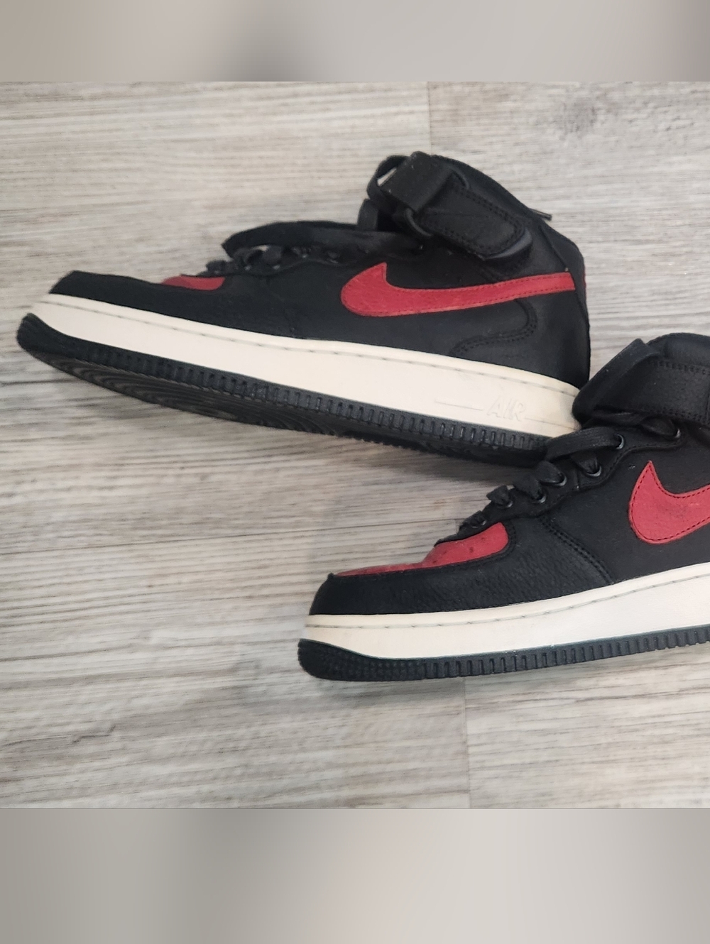 Nike Kids Black and Red High-Top Air Force Sneakers